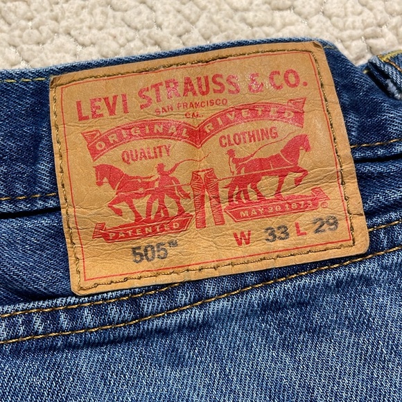 Men's Blue Levi's 505s 33x29 - Picture 3 of 4